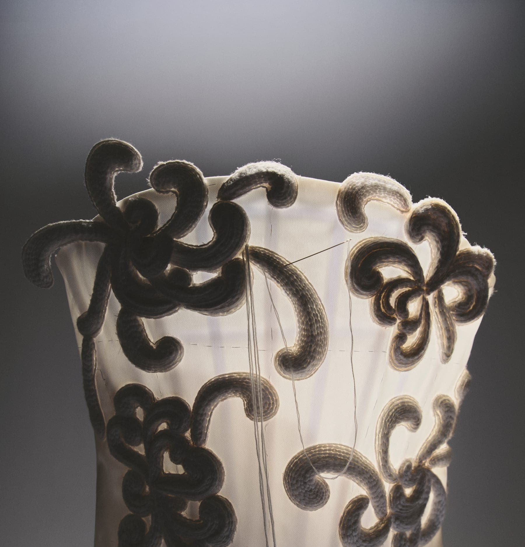 Contemporary embroidered bridal detail