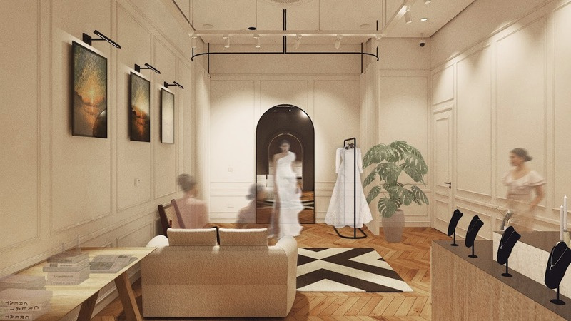 PARISA Concept interior with Lecia bridal display